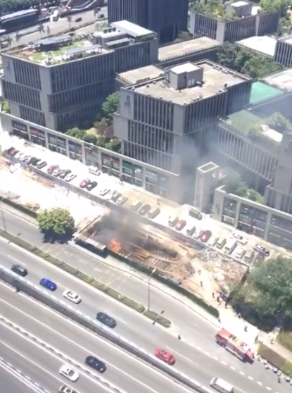 7月20日 重庆市人和立交一在建地铁站发生火灾